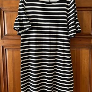 J. Crew Striped Black and White Dress